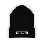 ORE.FM Full Logo Embroidered Black Beanie