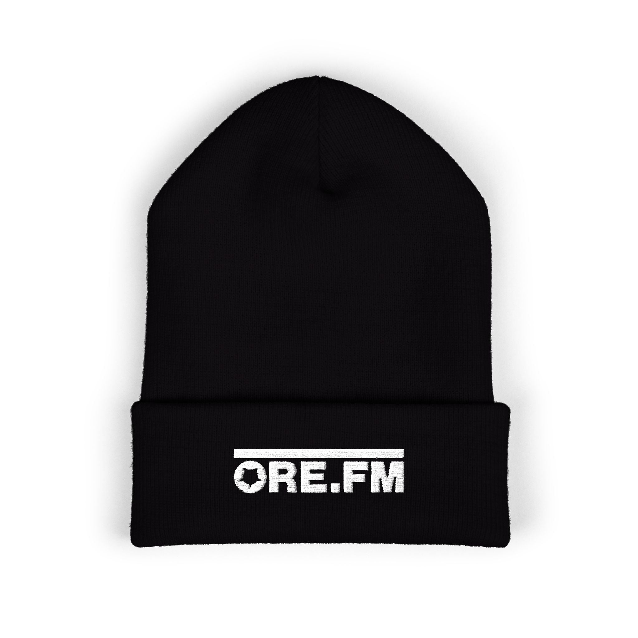 ORE.FM Full Logo Embroidered Black Beanie