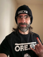 ORE.FM Full Logo Embroidered Black Beanie